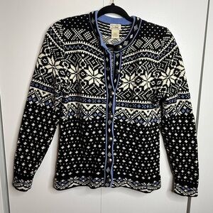LL Bean 100% Cotton Knit Button Down Sweater Vintage Small